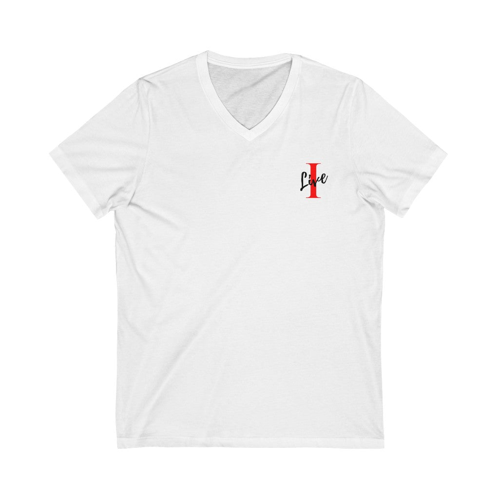 Oversized "I" LIVE On Unisex Jersey Short Sleeve V-Neck Tee