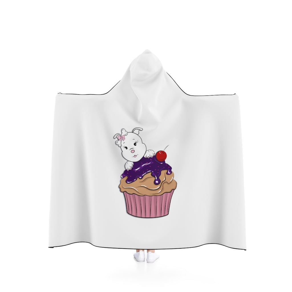 Purple Happy Birthday Diamond Cupcake Hooded Blanket