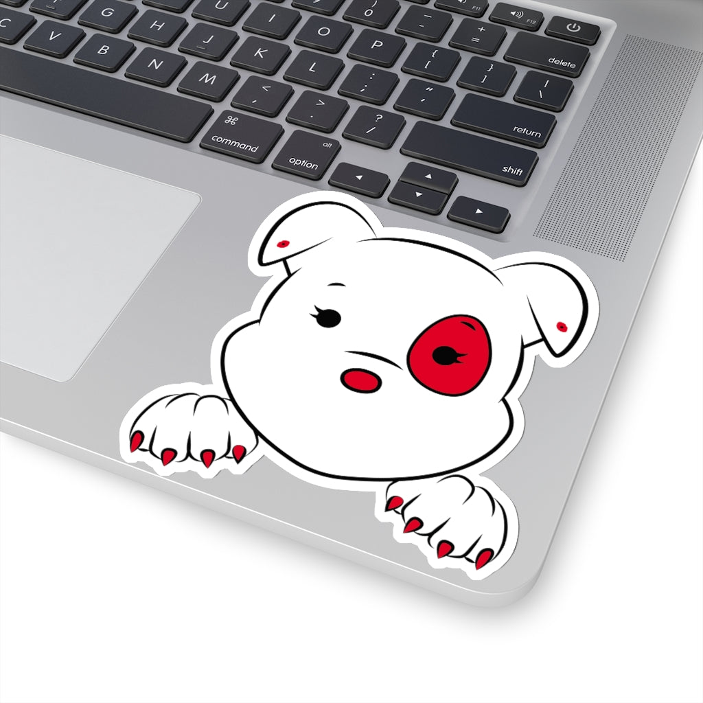 Red Mumbles Showing Paws On Kiss-Cut Stickers