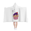 Purple Happy Birthday Diamond Cupcake Hooded Blanket