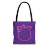 Pink Diamond Outline On Purple Tote Bag