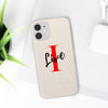 Oversized &quot;I&quot; Cursive LIVE On White Biodegradable Case