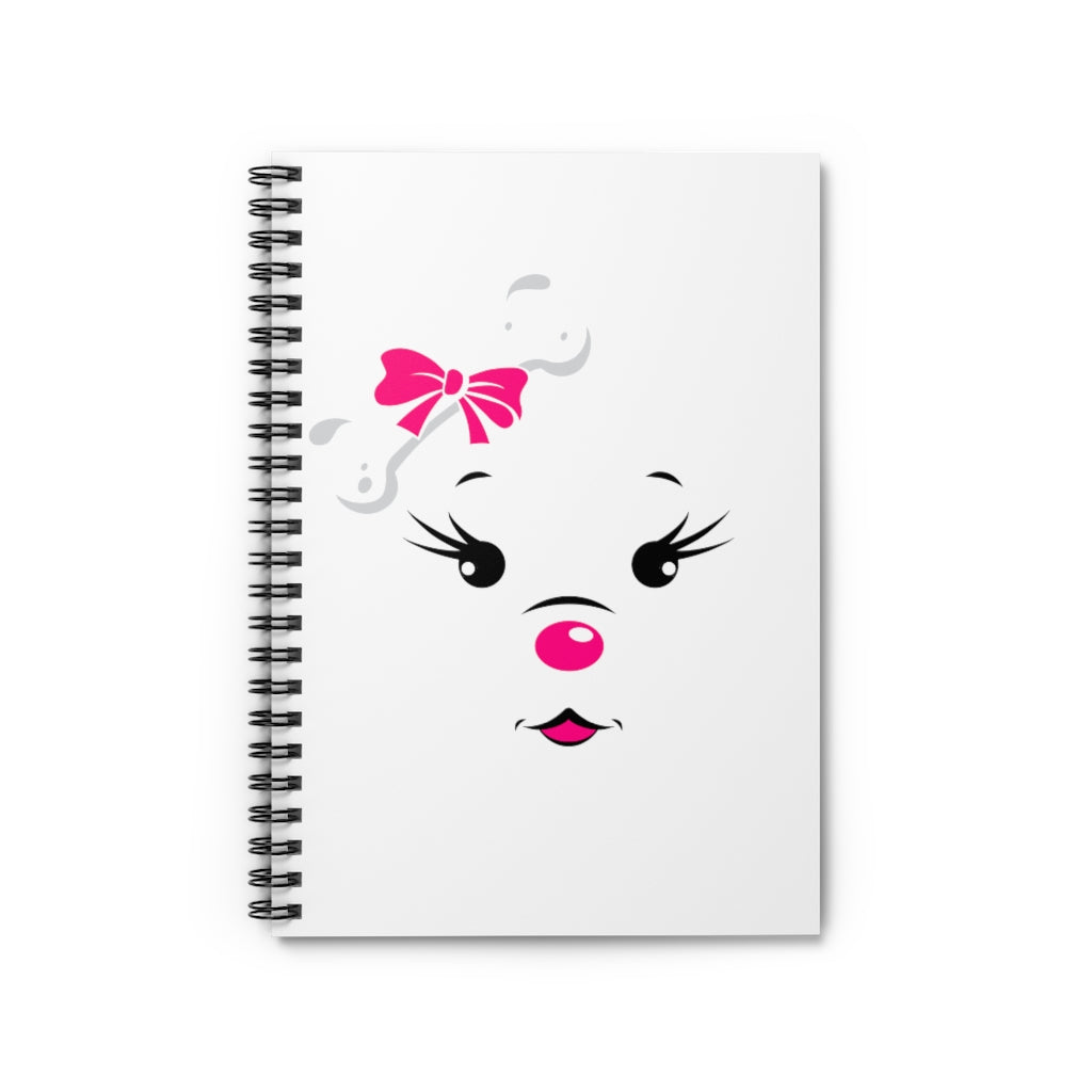 Pink Diamond Face Spiral Notebook - Ruled Line