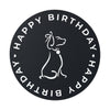 Poochie Diva&#39;s Happy Birthday On Black Round Vinyl Stickers