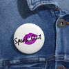 Speak Out Purple Lips Custom Pin Buttons