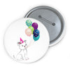 Diamond Holding Birthday Balloons On Custom Pin Buttons