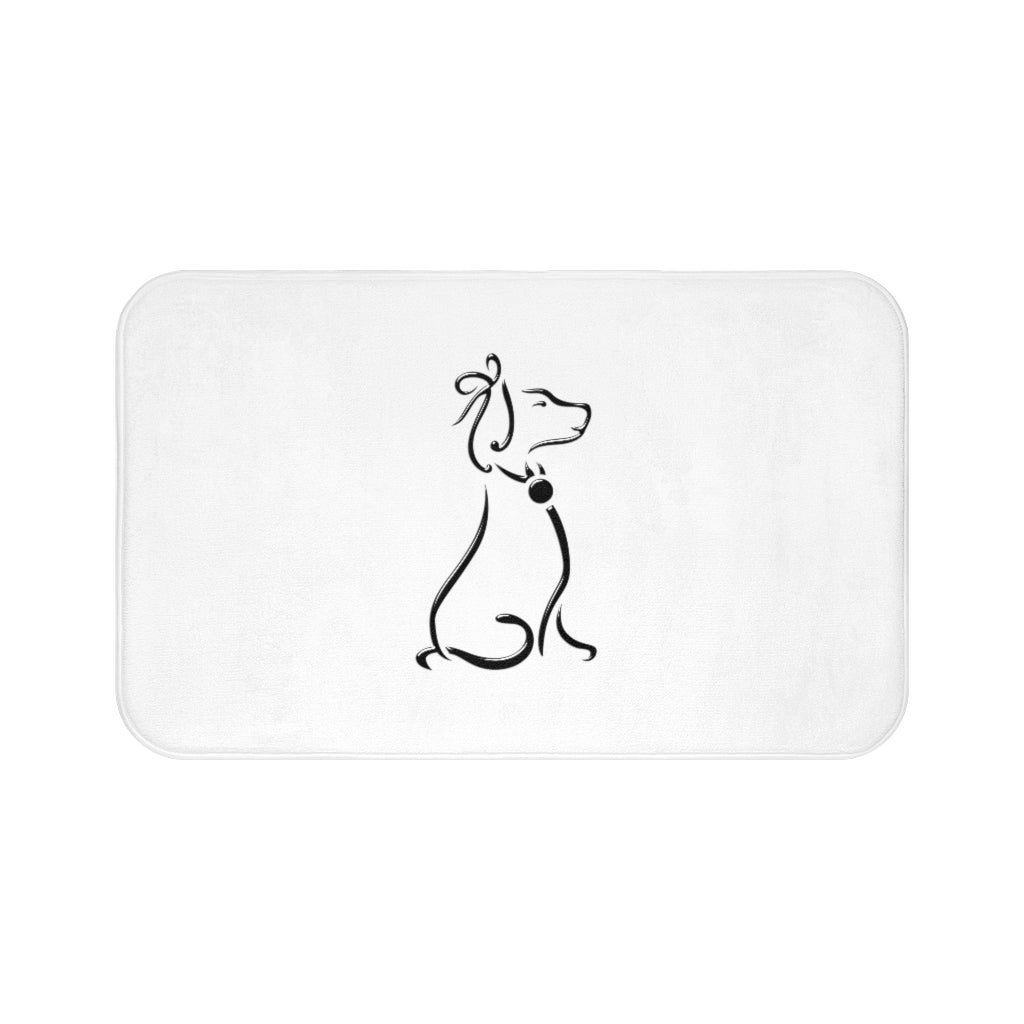 Black Poochie Diva Icon On Bath Mat