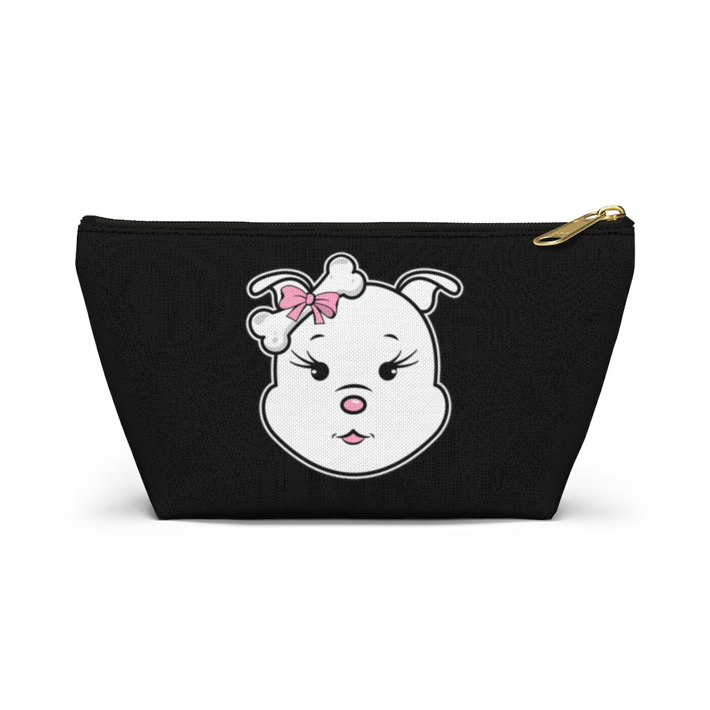 Pink Diamond On Black Accessory Pouch w T-bottom