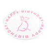 Pink Poochie Diva&#39;s Happy Birthday On White Round Vinyl Stickers