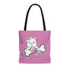 Pink Diamond With Oversized Bone On Pink Tote Bag