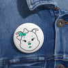 Turquoise Diamond On Custom Pin Buttons