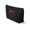 Diamond Pink Outline On Black Accessory Pouch w T-bottom