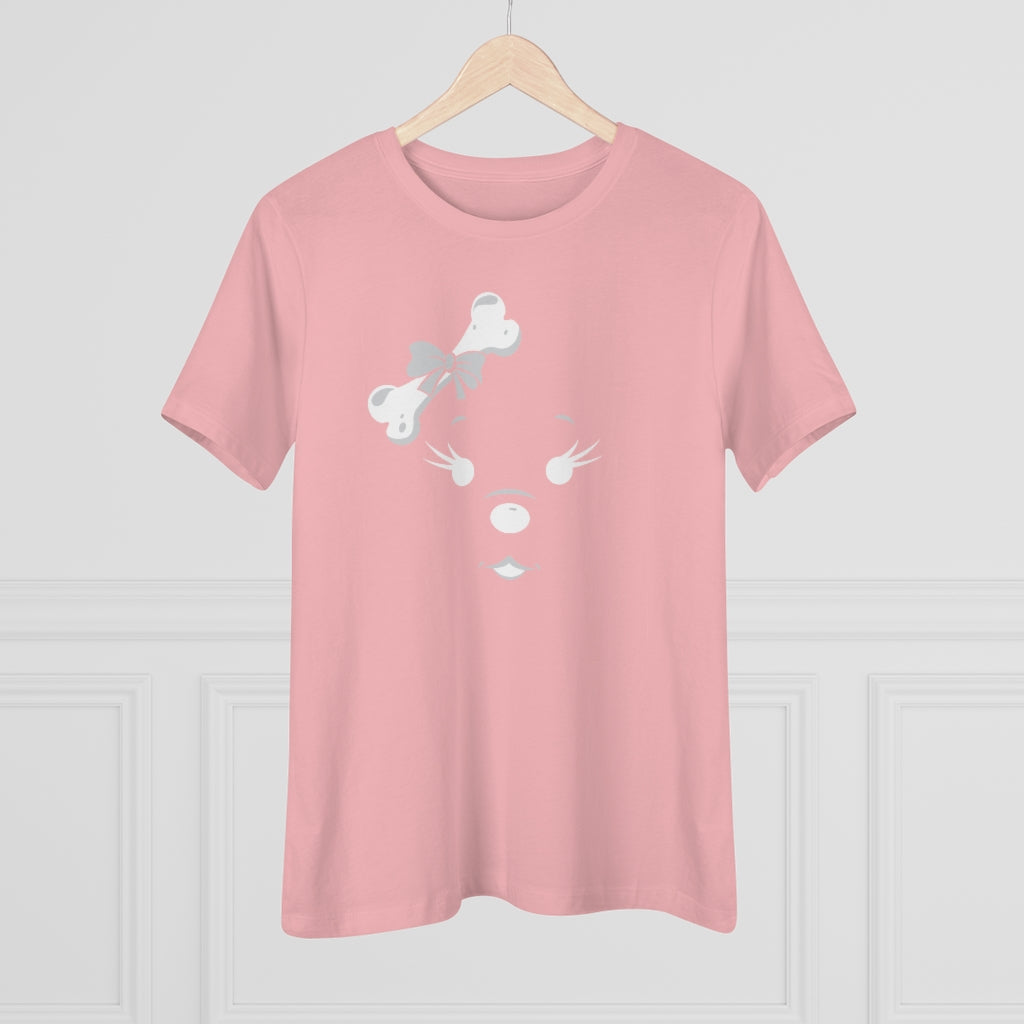 Diamond's Face In White On Women's Premium Tee