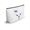 Purple Diamond Face On White Accessory Pouch w T-bottom