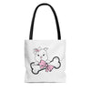 Pink Diamond With Oversized Bone On White Tote Bag