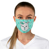 Diamond Face Bone Confetti Turquoise Fabric Face Mask