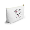 Pink Diamond On White Accessory Pouch w T-bottom