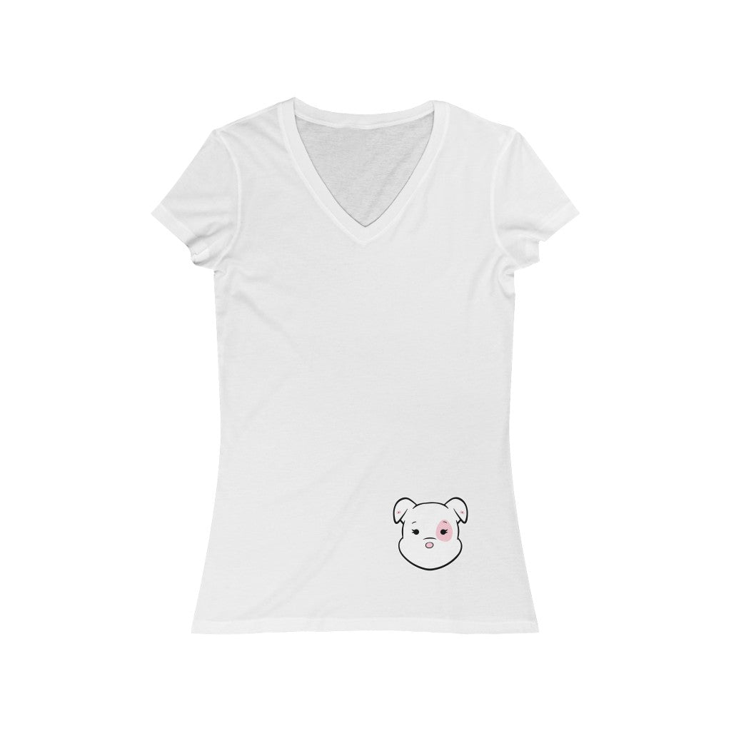 Pink Mumble's On A Low Women's Jersey Short Sleeve V-Neck Tee
