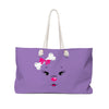 Pink Diamond Face On Lavender Weekender Bag