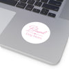 Pink Blessed Dog Mom On Round Vinyl Stickers