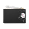 Pink Diamond Splash On Black Clutch Bag