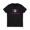 Dad of the Birthday Girl Unisex Jersey Short Sleeve V-Neck Tee