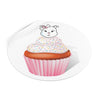 Vanilla With Sprinkles Diamond Cupcake On White Round Vinyl Stickers