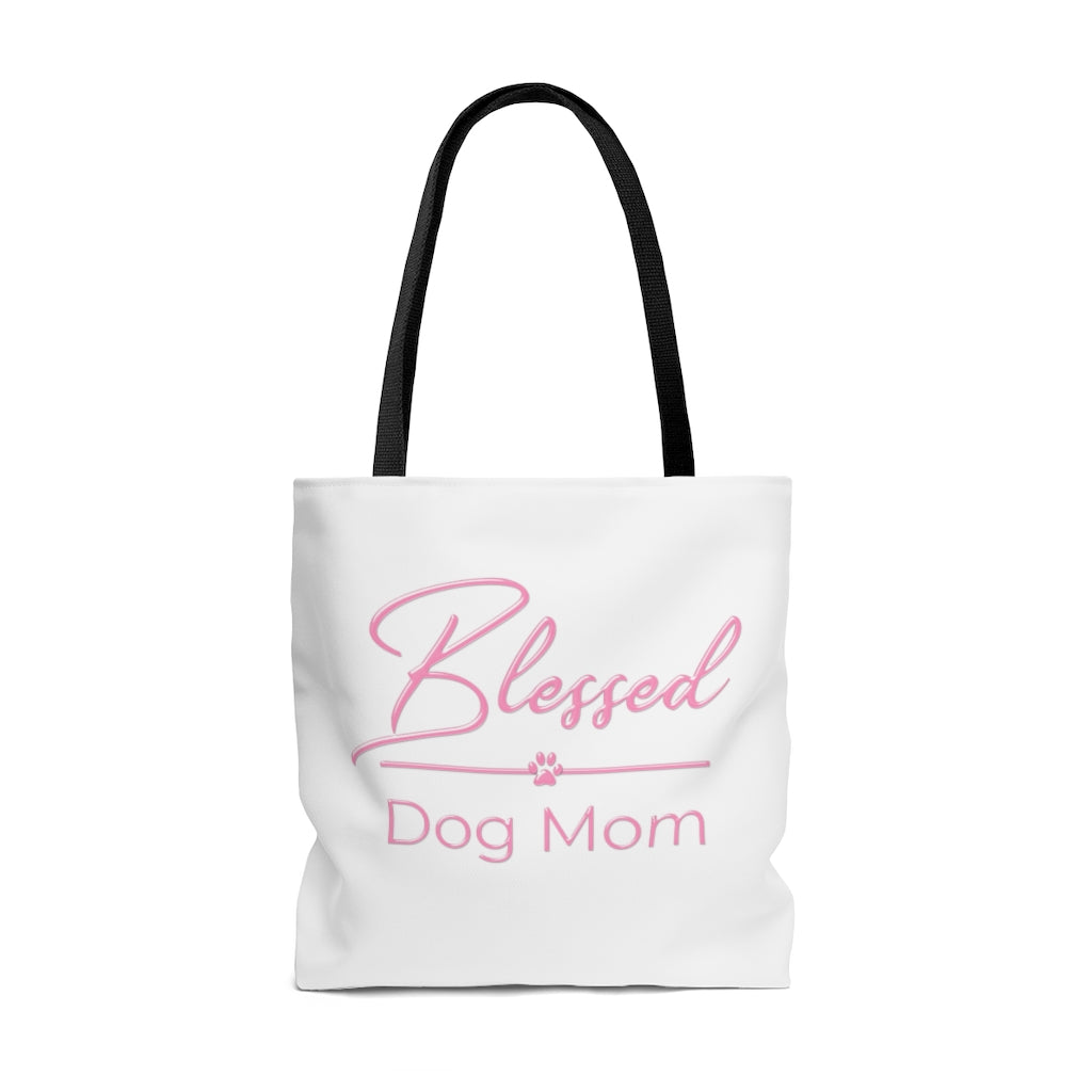 Pink Blessed Dog Mom On Tote Bag