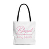 Pink Blessed Dog Mom On Tote Bag