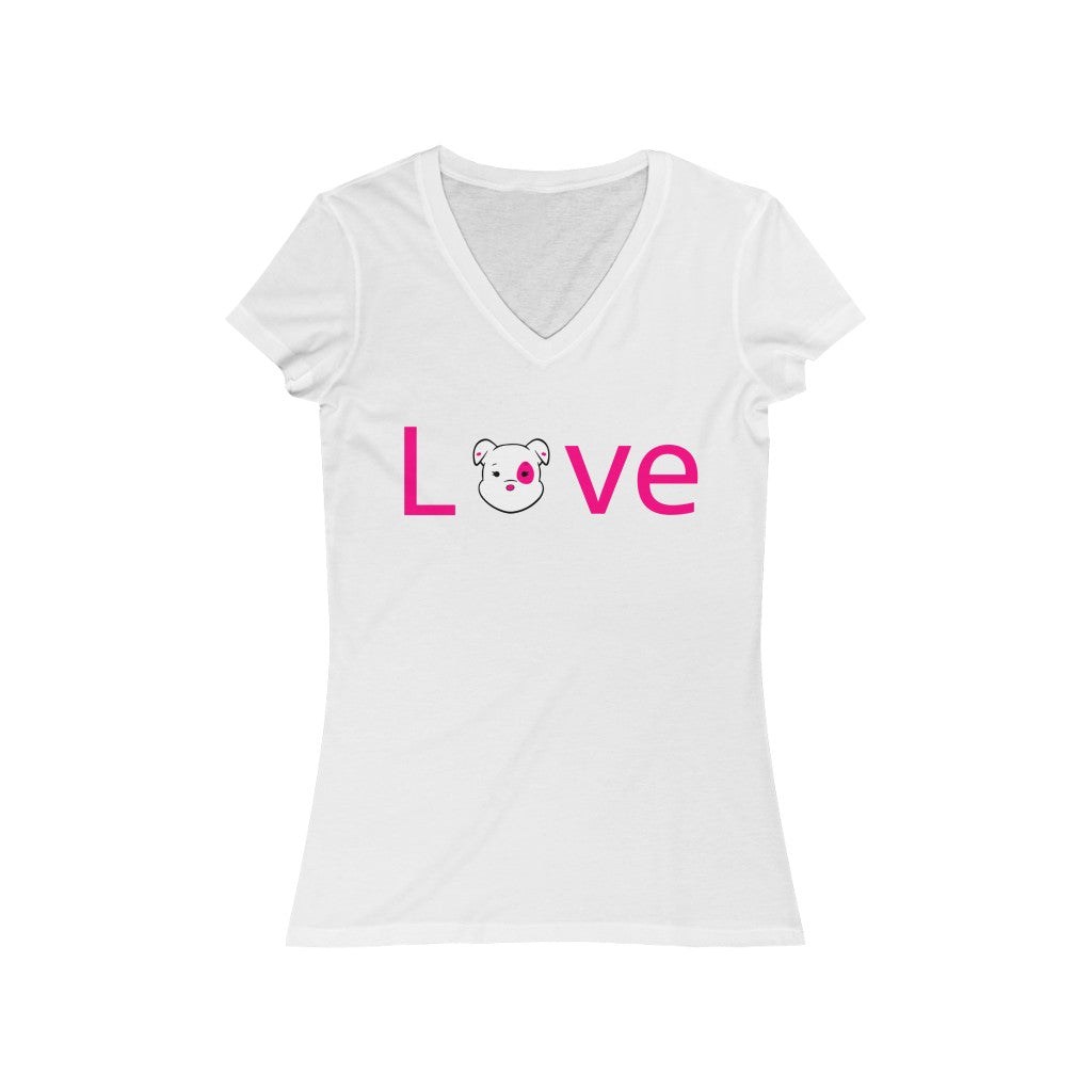 Mumbles Love On Women's Jersey Short Sleeve V-Neck Tee
