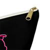 Diamond Pink Outline On Black Accessory Pouch w T-bottom