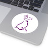 Purple Poochie Diva Icon On Round Vinyl Stickers