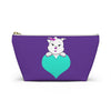 Purple Diamond On Big Heart On Purple Accessory Pouch w T-bottom