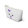 Purple Diamond Face On White Accessory Pouch w T-bottom