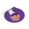 Purple Diamond Cupcake On Purple Round Vinyl Stickers