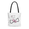 Pink Diamond With Oversized Bone On White Tote Bag