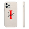 Oversized &quot;I&quot; Cursive LIVE On White Biodegradable Case