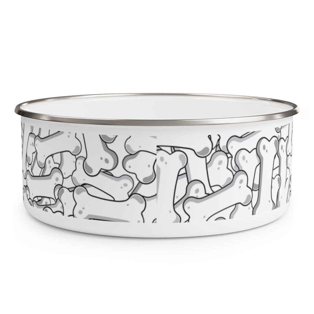 Proud Dog Mom On Dog Bone Pile Enamel Bowl