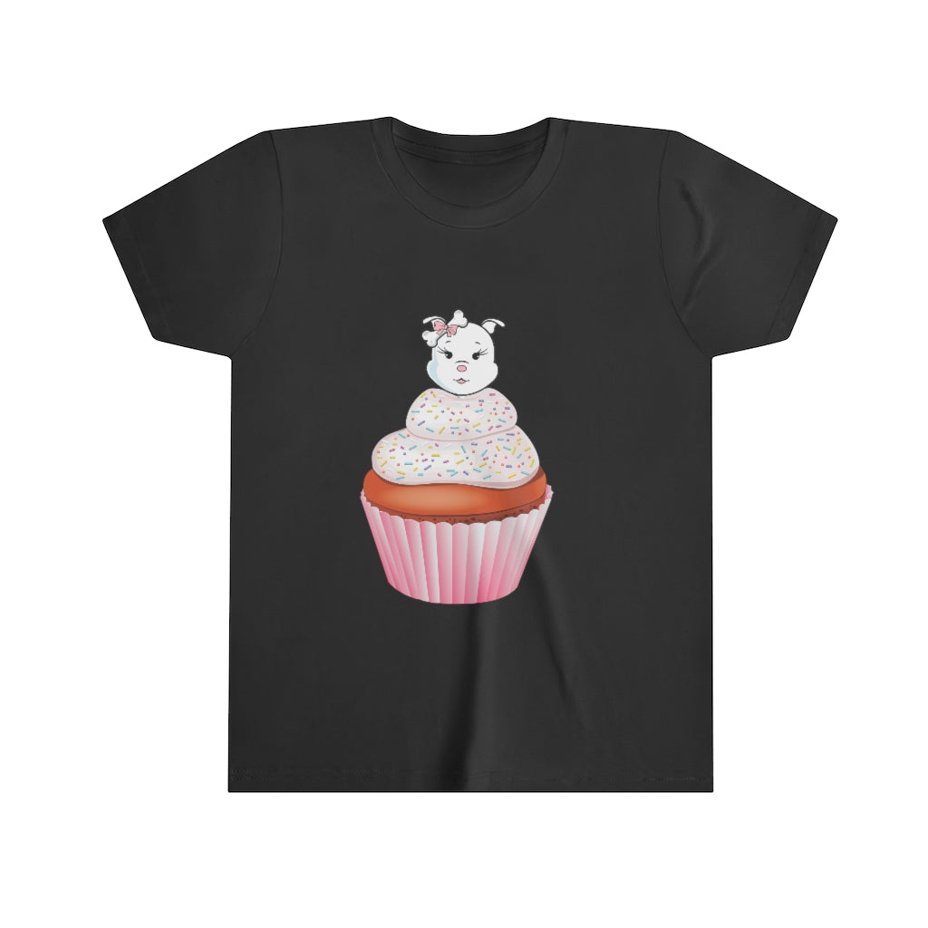 Vanilla With Sprinkles Diamond Cupcake On Youth Short Sleeve Tee