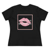 Live Life Speaking Out With Pink Lips On Women&#39;s Premium Tee