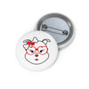 Red Diamond Wearing Heart Glasses On Black Custom Pin Buttons