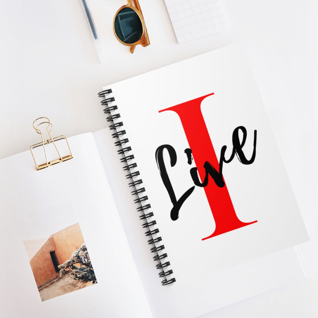 Oversized "I" LIVE On Spiral Notebook - Ruled Line