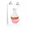 Vanilla With Sprinkles Diamond Cupcake On White Premium Matte vertical posters