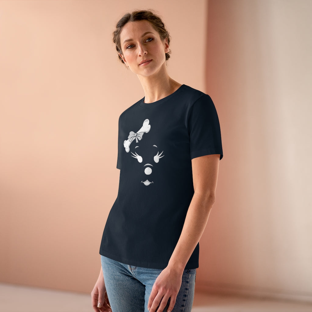 Diamond's Face In White On Women's Premium Tee