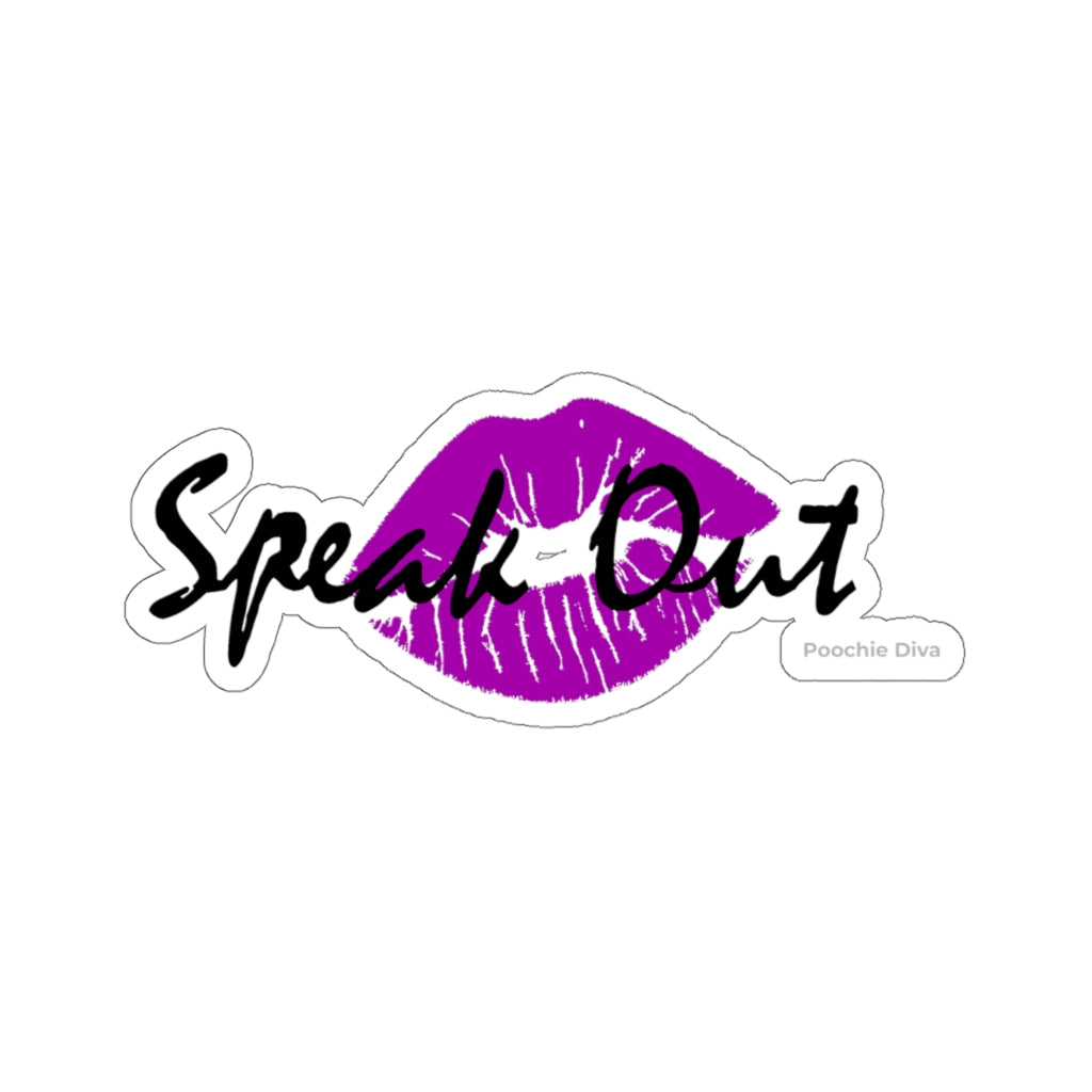 Speak Out Purple Lips Kiss-Cut Stickers