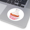 Copy of Vanilla With Sprinkles Diamond Cupcake On Lavender Round Vinyl Stickers