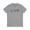 I LIVE Unisex Jersey Short Sleeve V-Neck Tee