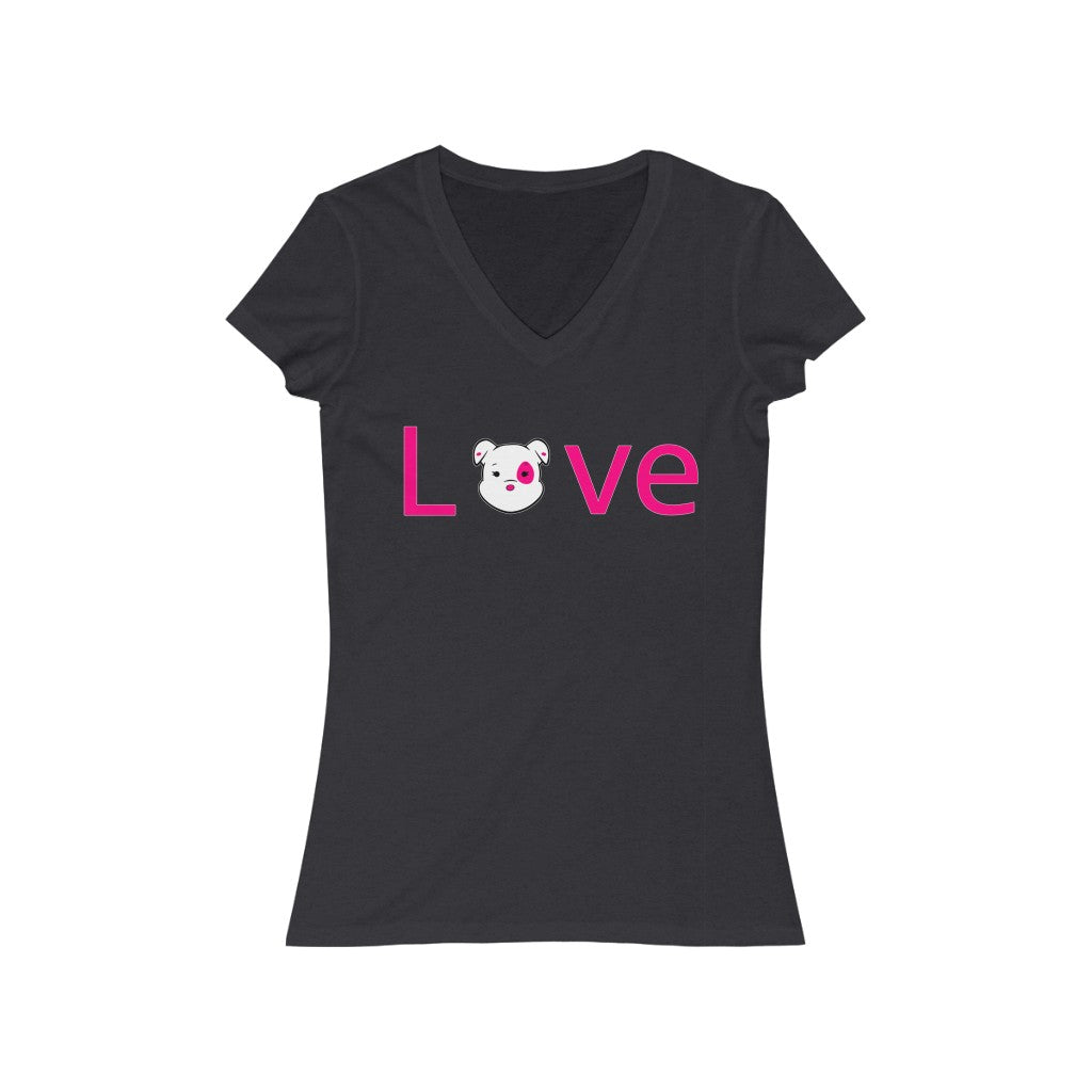 Mumbles Love On Women's Jersey Short Sleeve V-Neck Tee
