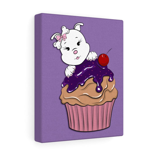 Purple Diamond Cupcake On Lavender Canvas Gallery Wraps