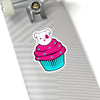 Mumbles Fuchsia Cupcake On Kiss-Cut Stickers